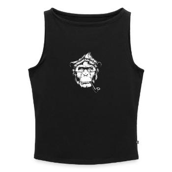 Ironic Chimp - Darks - Women’s Organic Boat Neck Tank Top - heather grey - Front - Selfina (174cm)