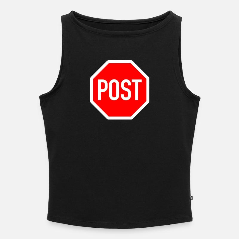 stop oder post? - Frauen Organic Tank Top mit U-Boot-Ausschnitt - Schwarz