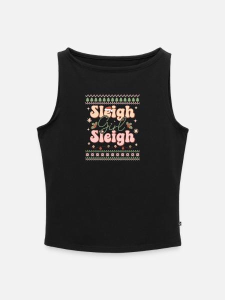 Hässlicher Weihnachtspullover - Frauen Organic Tank Top mit U-Boot-Ausschnitt - Schwarz