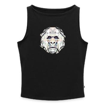 Gorilla Power in Geometric Facets–Modern Art - Women’s Organic Boat Neck Tank Top - black - Front - Selfina (174cm)
