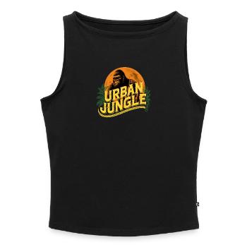 Urban Jungle Logo Farbe - Frauen Organic Tank Top mit U-Boot-Ausschnitt - Schwarz - Vorne - Selfina (174cm)