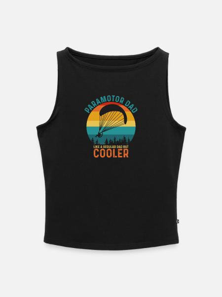 Papa Cool Retro Gleitschirm Design - Frauen Organic Tank Top mit U-Boot-Ausschnitt - Schwarz
