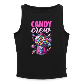 Candy Crew Decoration Candy Lover Sweet Tooth - Women’s Organic Boat Neck Tank Top - black - Front - Selfina (174cm)