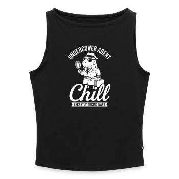 Undercover Agent Chill – Capybara - Women’s Organic Boat Neck Tank Top - heather grey - Front - Selfina (174cm)