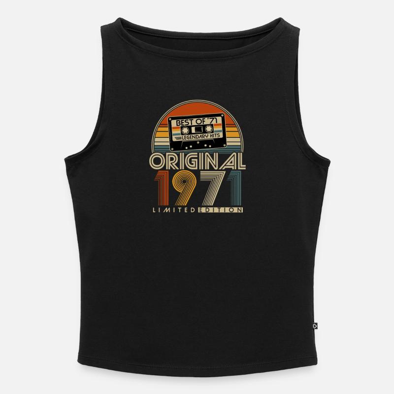 Regalo di compleanno originale Retro Vintage del 1971 - Canotta donna con scollo a barca bio - nero