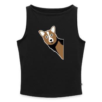 Corgi Cuckoo – Perfect for every dog owner - Women’s Organic Boat Neck Tank Top - heather grey - Front - Selfina (174cm)