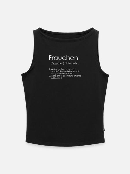 Frauchen - Frauen Organic Tank Top mit U-Boot-Ausschnitt - Schwarz