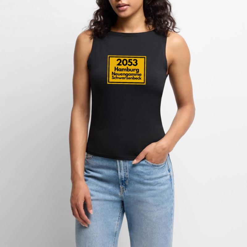 OLD POSTCODE POSTCODE 2053 HAMBURG NEUENGAMME ELBE Women’s Organic Boat Neck Tank Top
