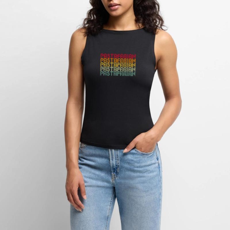 Rainbow Font Stack Pattern Women’s Organic Boat Neck Tank Top