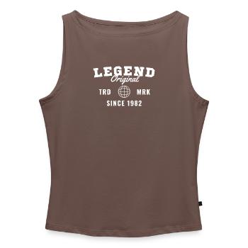 Geburtsjahr-Legende seit 1982 - Frauen Organic Tank Top mit U-Boot-Ausschnitt - Grau meliert - Vorne - Selfina (174cm)