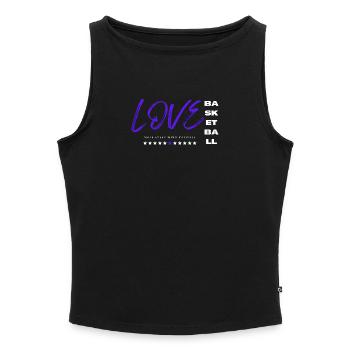 Love basketball blue - Women’s Organic Boat Neck Tank Top - black - Front - Selfina (174cm)