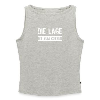 The location sucks - Women’s Organic Boat Neck Tank Top - heather grey - Front - Selfina (174cm)