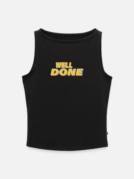 WELL DONE - Frauen Organic Tank Top mit U-Boot-Ausschnitt - Schwarz