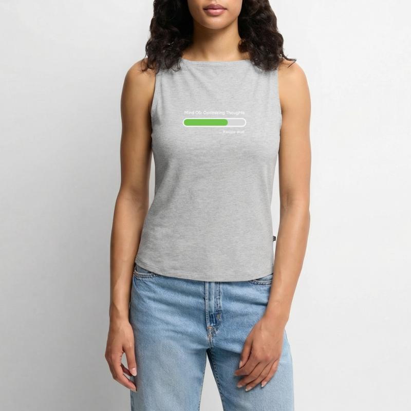 Mind OS Optimizing Thoughts... Please Wait Women’s Organic Boat Neck Tank Top