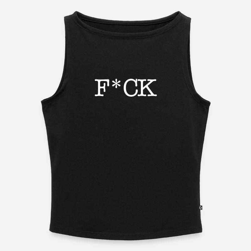 F_CK_White - Frauen Organic Tank Top mit U-Boot-Ausschnitt - Schwarz
