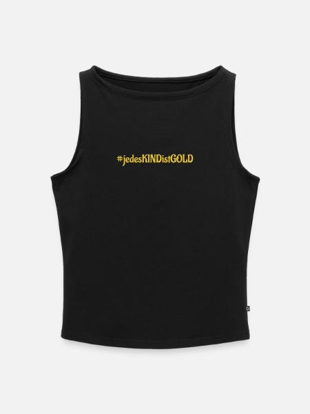 #jedesKINDistGOLD - Frauen Organic Tank Top mit U-Boot-Ausschnitt - Schwarz