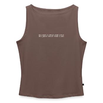 Car Prayers Bold Typography - Women’s Organic Boat Neck Tank Top - heather grey - Front - Selfina (174cm)