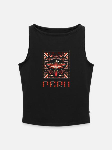 Peru - Frauen Organic Tank Top mit U-Boot-Ausschnitt - Schwarz