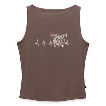 Bouclier de Viking - coup de coeur- - Débardeur femme à encolure bateau bio - gris chiné - Devant - Selfina (174cm)