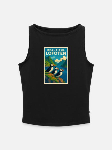 Lofoten - Frauen Organic Tank Top mit U-Boot-Ausschnitt - Schwarz