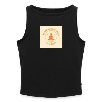 Spiritual Meditation Dharma Design - Women’s Organic Boat Neck Tank Top - heather grey - Front - Selfina (174cm)