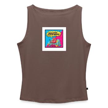 Popcorn Zeichnung Snack Party - Frauen Organic Tank Top mit U-Boot-Ausschnitt - Grau meliert - Vorne - Selfina (174cm)