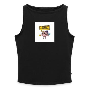 Persönlichkeit je nach Tageszeit - Frauen Organic Tank Top mit U-Boot-Ausschnitt - Grau meliert - Vorne - Selfina (174cm)