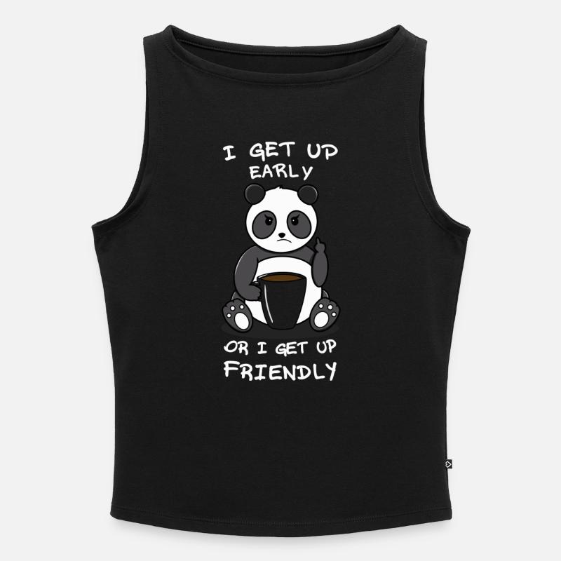 Früh oder freundlich - Frauen Organic Tank Top mit U-Boot-Ausschnitt - Schwarz