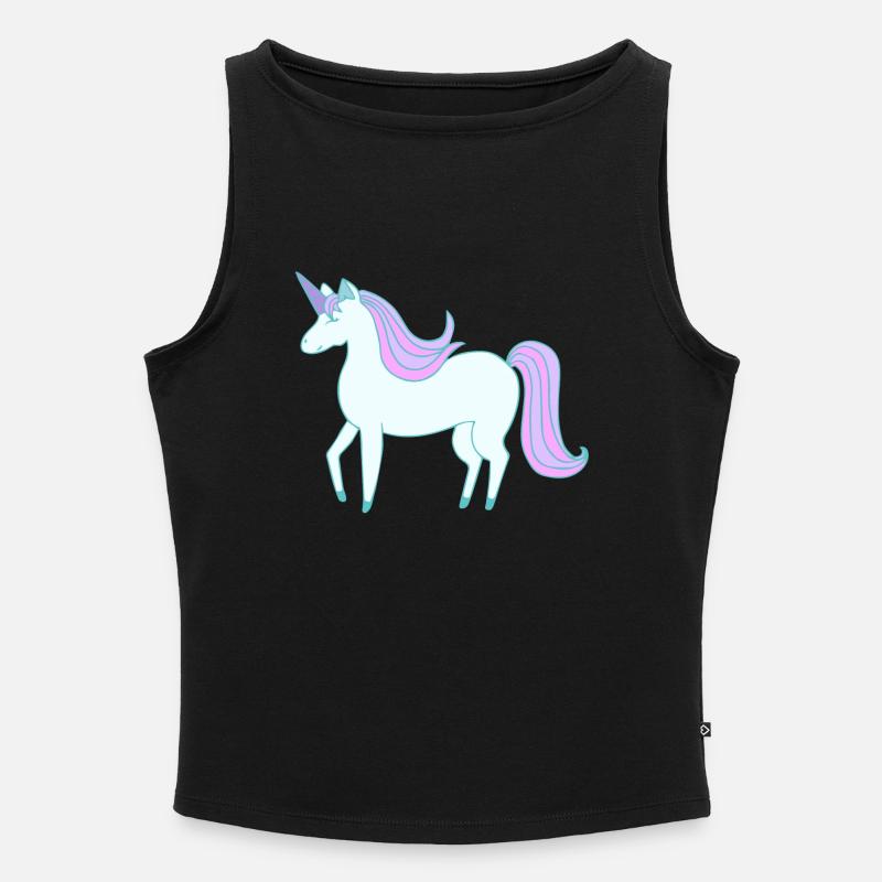 Das süße letzte Einhorn - Frauen Organic Tank Top mit U-Boot-Ausschnitt - Schwarz