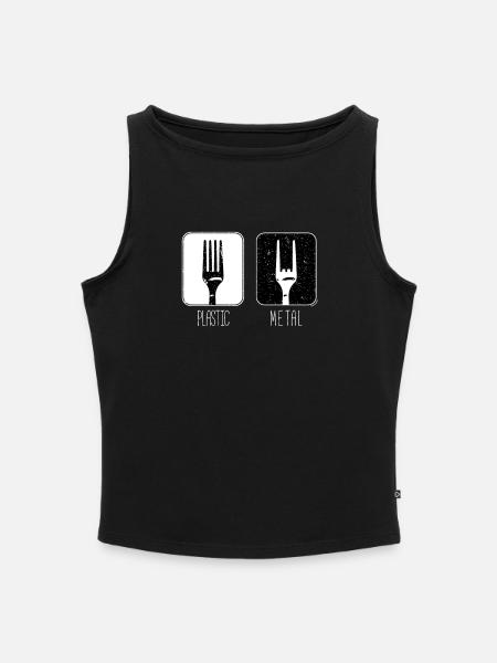 Kunststoff Metall Gabel - Frauen Organic Tank Top mit U-Boot-Ausschnitt - Schwarz
