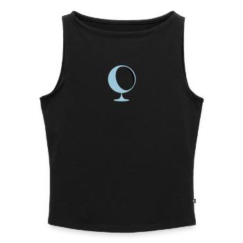retro lounge chair eames panton - Frauen Organic Tank Top mit U-Boot-Ausschnitt - Schwarz - Vorne - Selfina (174cm)