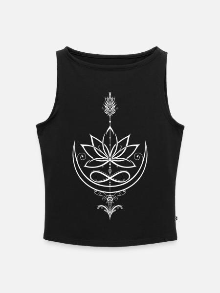Lotus Lotusblume Yoga Pfeil - Frauen Organic Tank Top mit U-Boot-Ausschnitt - Schwarz