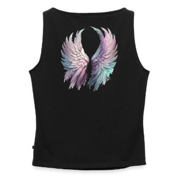 Ätherische Pastellflügel - Frauen Organic Tank Top mit U-Boot-Ausschnitt - Grau meliert - Hinten - Selfina (174cm)