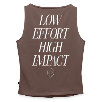 Faible effort, impact élevé - Débardeur femme à encolure bateau bio - gris chiné - Dos - Selfina (174cm)