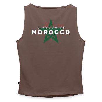 We are Kingdom of Morocco - Débardeur femme à encolure bateau bio - gris chiné - Dos - Selfina (174cm)