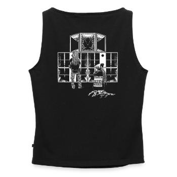 Support Free Tekno Soundsystem - Frauen Organic Tank Top mit U-Boot-Ausschnitt - Grau meliert - Hinten - Selfina (174cm)