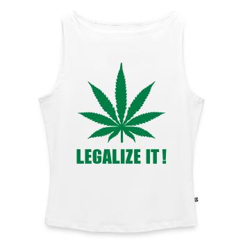 Marijuana Legalize it - Women’s Organic Boat Neck Tank Top - white - Front - Selfina (174cm)