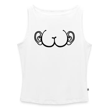 Ass - Women’s Organic Boat Neck Tank Top - white - Front - Selfina (174cm)
