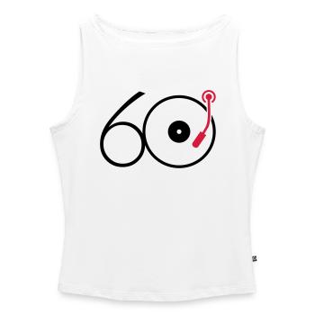 Music of the 60s - Women’s Organic Boat Neck Tank Top - white - Front - Selfina (174cm)