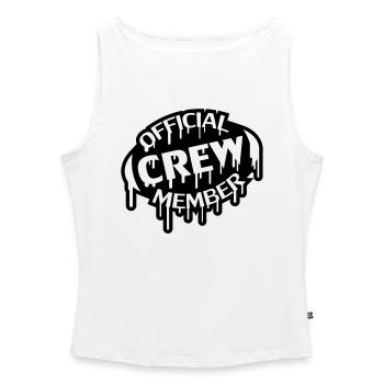Official Crew Member Stamp - Débardeur femme à encolure bateau bio - blanc - Devant - Selfina (174cm)