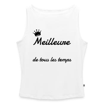 A Personnaliser / Custom / Customiser / Customize - Débardeur femme à encolure bateau bio - blanc - Devant - Selfina (174cm)