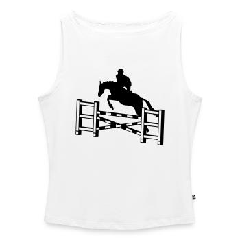 horse jumping obstacle_c1 - Women’s Organic Boat Neck Tank Top - white - Front - Selfina (174cm)