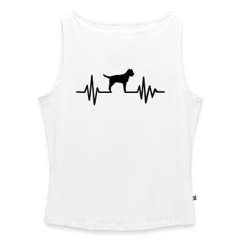 Border Terrier - Débardeur femme à encolure bateau bio - blanc - Devant - Selfina (174cm)