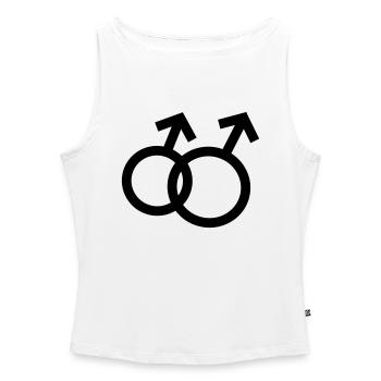 Schwul - Frauen Organic Tank Top mit U-Boot-Ausschnitt - Weiß - Vorne - Selfina (174cm)