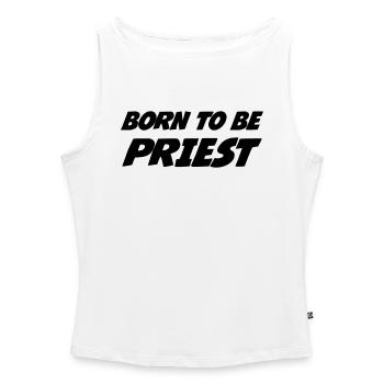 Priest Priester Prêtre Religion Cross Croix God - Women’s Organic Boat Neck Tank Top - white - Front - Selfina (174cm)