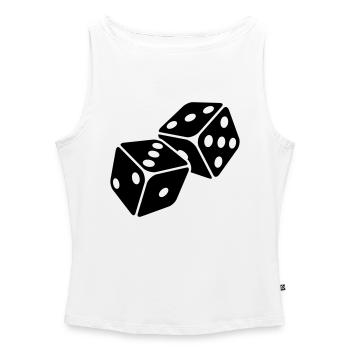 Dice 3ème Pasch - Débardeur femme à encolure bateau bio - blanc - Devant - Selfina (174cm)