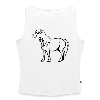 Pony - Frauen Organic Tank Top mit U-Boot-Ausschnitt - Weiß - Vorne - Selfina (174cm)