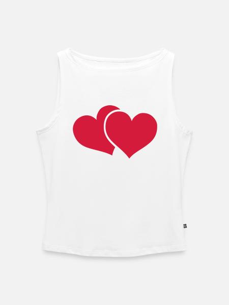 hearts - Frauen Organic Tank Top mit U-Boot-Ausschnitt - Weiß