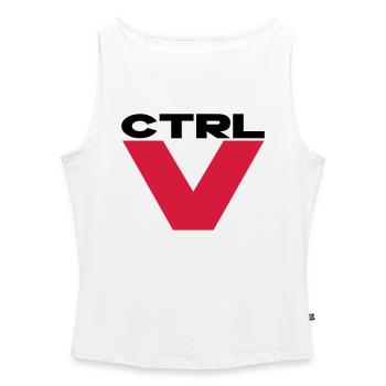 ctrl v - Débardeur femme à encolure bateau bio - blanc - Devant - Selfina (174cm)