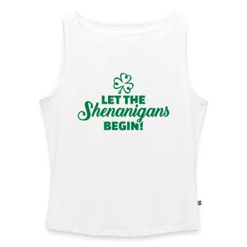 Let shenanigans begin - Women’s Organic Boat Neck Tank Top - white - Front - Selfina (174cm)